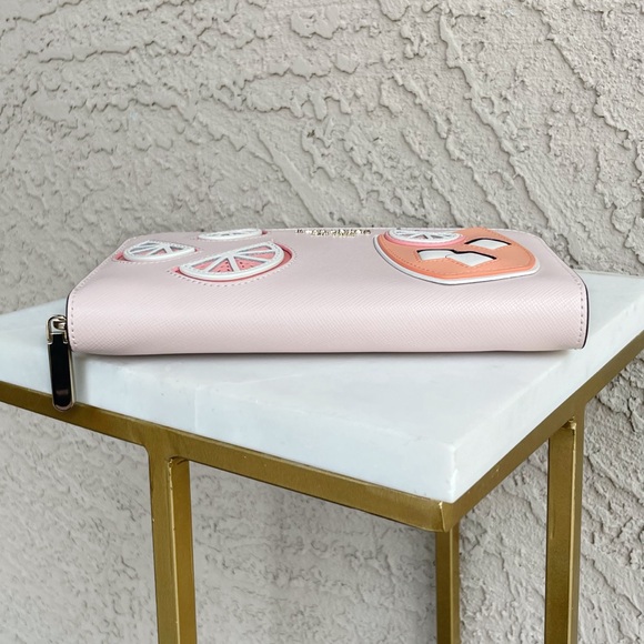 KATE SPADE Pink Tini Embellished Grapefruit Spritz Continental Zip Around Wallet - Picture 13 of 17